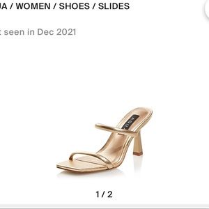 Aqua brand gold heals with champagne heel